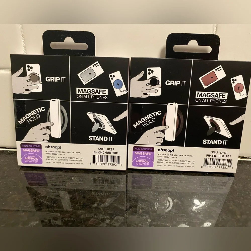 ✨OhSnap! - “Snap Grip Luxe” 2PC Bundle Magnetic Phone Grip - New/Sealed✨